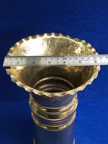 TRENCH ART STYLE Vase with British Brass Harmat Case 25 Pdr Mk II 1944 - Picture 10 of 13