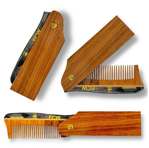 hair & beard comb folding comb wooden anti static pocket comb wedding Travel - Picture 3 of 23