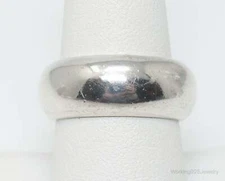 Vintage Designer Boma Sleek Modern Sterling Silver Band Ring - Size 8.25