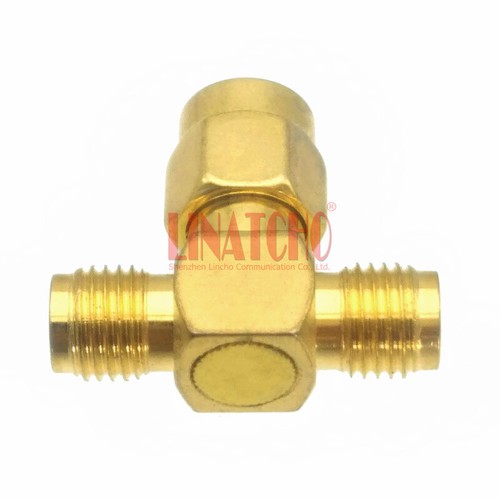 SMA macho a doble SMA hembra 3 vías triple tipo T conector divisor - Imagen 9 de 10