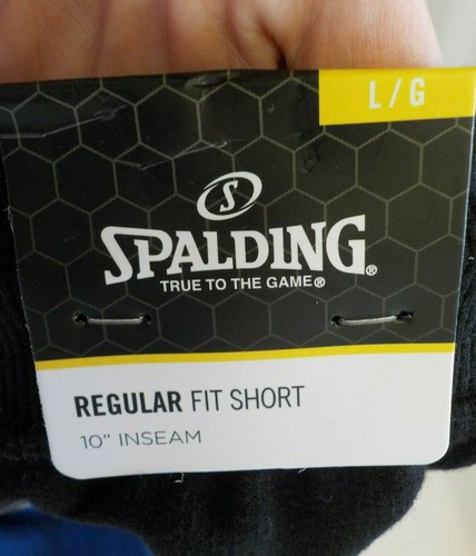 Spalding Athletic Shorts Size L NWT Blue Multi Cotton Blend Ins. 10" Drawstring - Picture 7 of 12