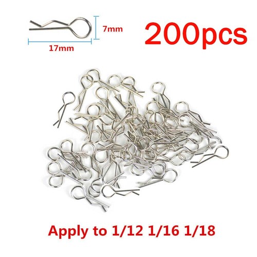 For 1/10 1/8 1/16 RC Cars Shell Body R Buckles Fixed Clips Pins Latch 200Pcs/set - Picture 3 of 8