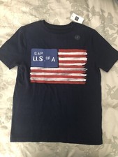 GAP KIDS Blue Flag Graphic Tee Shirt Size L Large 10 New NWT