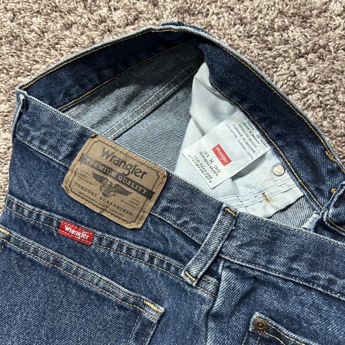 Wrangler Jeans Denim Pants Dark Blue y2k 31x29 Classic Fit Straight Leg - Picture 6 of 8