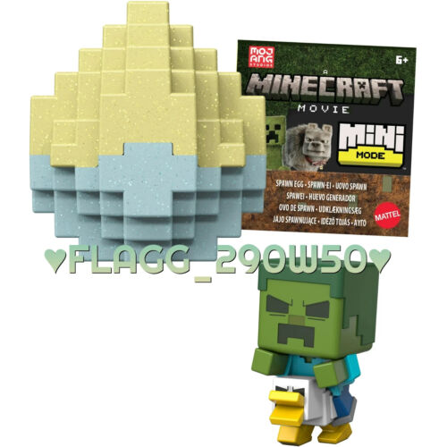 Minecraft Movie ZOMBIE RIDING CHICKEN JOCKEY Figur Spawn Egg Mini 2025 *LESEN*
