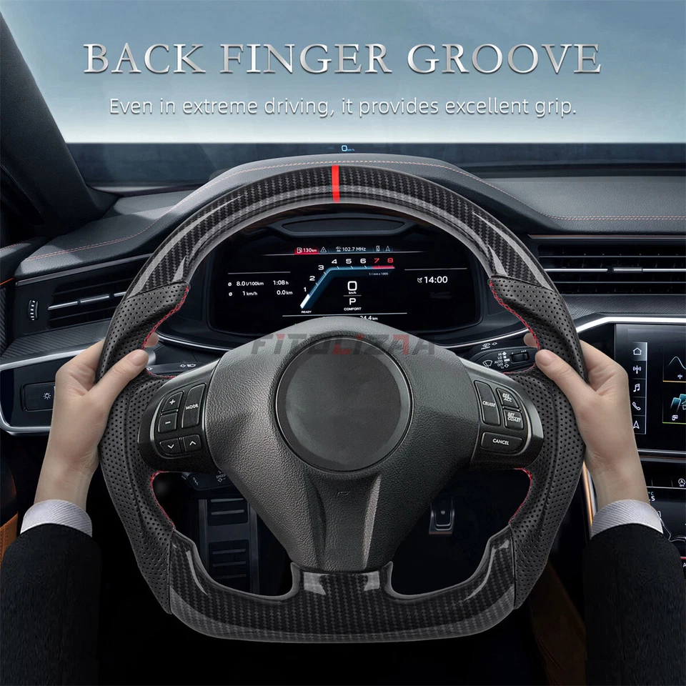 1 X Hydro Dip углеродного волокна руль для Subaru WRX STI 2008-2014 Nappa ручка - Изображение 4 из 4