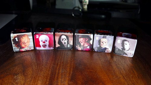 One Die Movie Killers Horror Dice Freddy Krueger Jason Chucky Michael Myers IT - Imagen 2 de 5