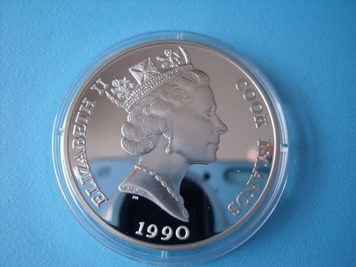 50 dolarów 1990 Moneta okolicznościowa Gazela Srebrny Proof - Wyspy Cooka - Zdjęcie 2 z 3