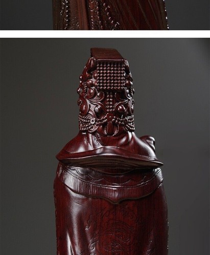 11.8",Ebony Wood MAZU Statue Carved,CHINA Taoism Matsu ruyi FOLK Goddess Sea 妈祖 - Picture 8 of 8