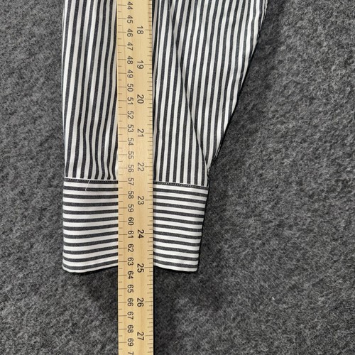 Ralph Lauren Dress Shirt Blue Label Black/White Striped Size 17 34/3 Long Sleeve - Picture 11 of 12