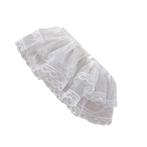 Small Half Body Skirt Double Layer Lovely Lace Trimmed Cake Skirt Comfortable - Picture 11 of 12