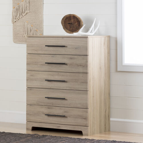 South Shore 5-Drawer Chest Dresser Rustic Oak Primo Beige Rustic Oak - Picture 2 of 11