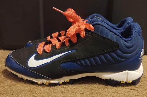 Nike girls black blue pink softball cleats FastFlex size 5Y 634629-014 - Picture 2 of 7