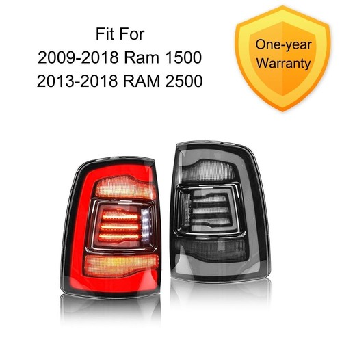 Pair LED Tail Lights For Dodge Ram 1500 09-18 Ram 2500 13-18 Rear Lamp Assembly - Picture 2 of 11