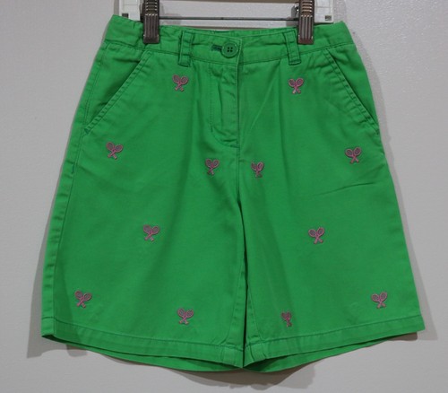 E-Land Girls Size 7 Spring Green Shorts With Embroidered Tennis Racquets - Picture 1 of 2