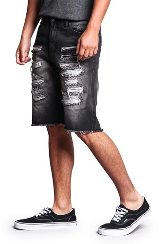 Men's Distressed Rip Colored Jean Pant Denim Shorts (441-V1G ,431-T21D ,751-V) - Picture 28 of 30