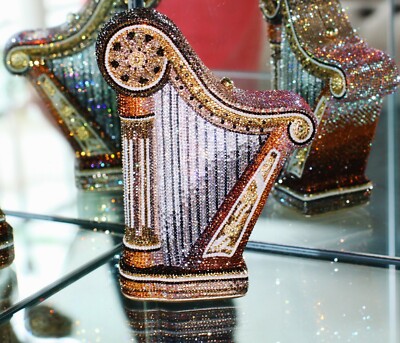 JUDITH LEIBER CARNEGIE HALL HARP SWAROVSKI CRYSTAL SHOULDER BAG