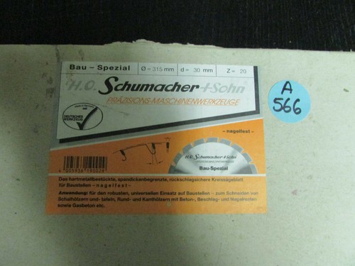 Schuhmacher & Sohn Kreissägeblatt HM/CT 315 x 30mm Zähne=20 (A566) - Bild 2 von 3