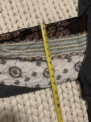 Free People Blossom Thermal Top Balloon Sleeve Patchwork Boho Waffle Women’s S - Picture 14 of 15