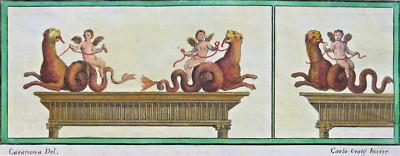 Carlo Oraty: Malereien aus Herkulaneum (Kolor. Kupferstich, 1777 nach Casanova)