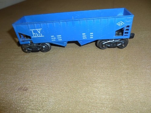 MARX O/O27 TRAIN PENNSYLVANIA 347100 GONDOLA L.V. 21913 BLUE TWO BAY HOPPER CARS - Picture 9 of 15