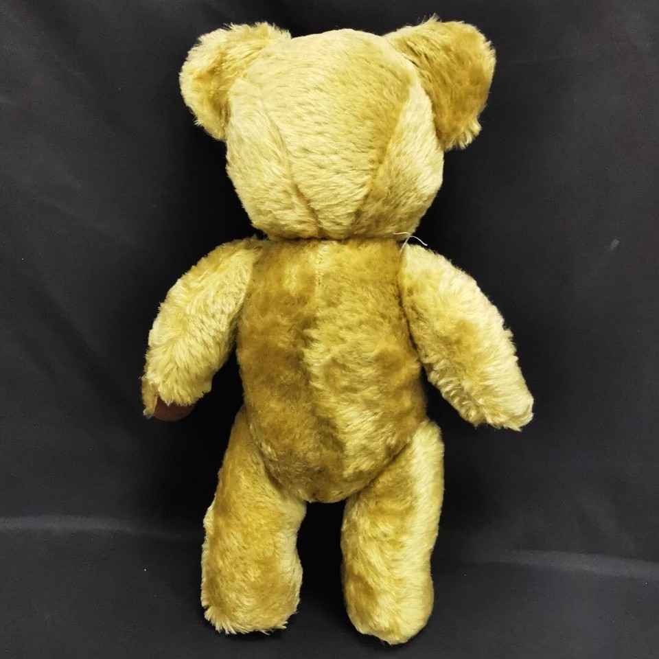 Merrythought Teddy Bear Soft Toy Vintage Orange Eyes Cuddly Jointed