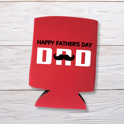 Father's Day Can Coolers, Happy Father's Day Dad With Mustache, Dad's Can Coolie - Picture 2 of 20