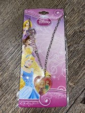 Claire  s Disney princes ariel little mermaid belle rapunzel heart necklace nwt