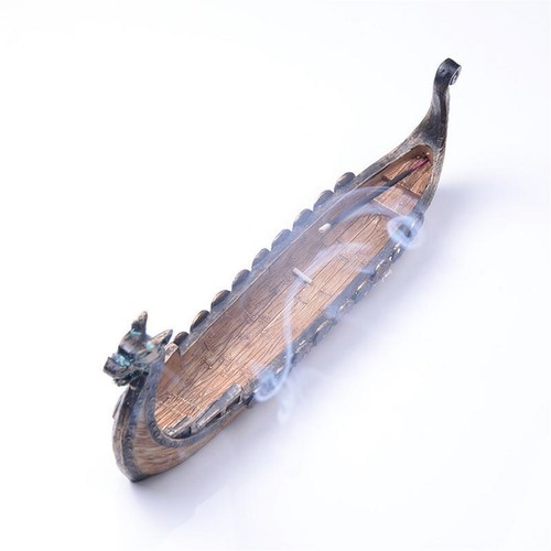 Retro Statue Vikings Ship Home Decoration Vintage Dragon Boat Figurine Sculpture - Picture 4 of 11