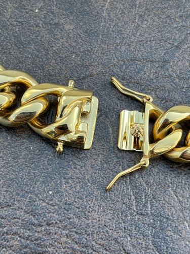 Miami Cuban Link Men's Choker Chain Real 18k Gold Over Stainless Steel 18mm BIG - 第 8/12 張圖片