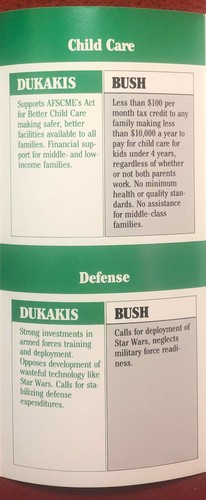 1988 "AFSCME'S Choice" Michael Dukakis Presidential Campaign Brochure 4-Fold - Picture 7 of 9