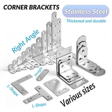 Stainless Steel Angle Bracket Brace Support Joint various Shape Corner Brackets