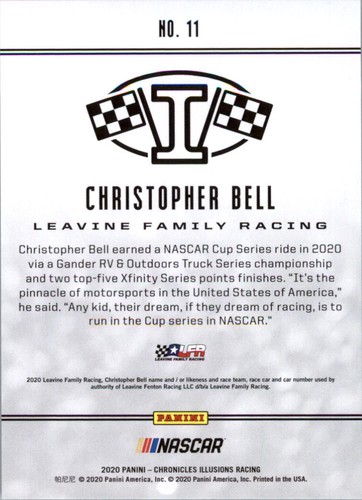 2020 Panini Illusions #11 Christopher Bell - NM-MT - Picture 2 of 2