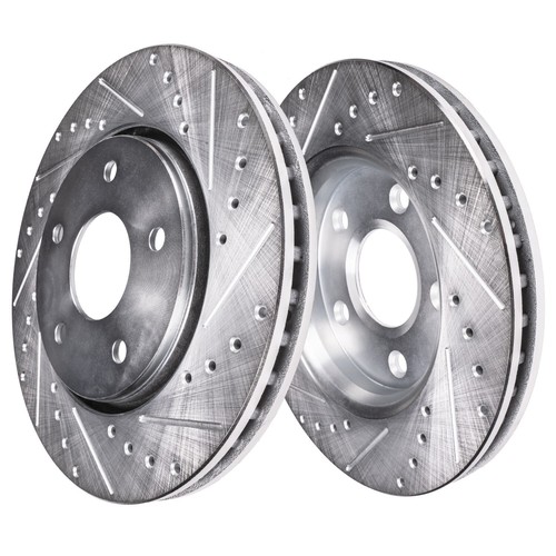 Front DRILLED Brake Rotors for 1999 2000 2001 2002 - 2004 Jeep Grand Cherokee - Picture 3 of 7