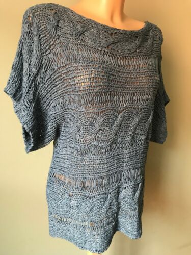 Women"s New Look Summer Knit Sweater Blue Top Size 10 - Picture 1 of 7