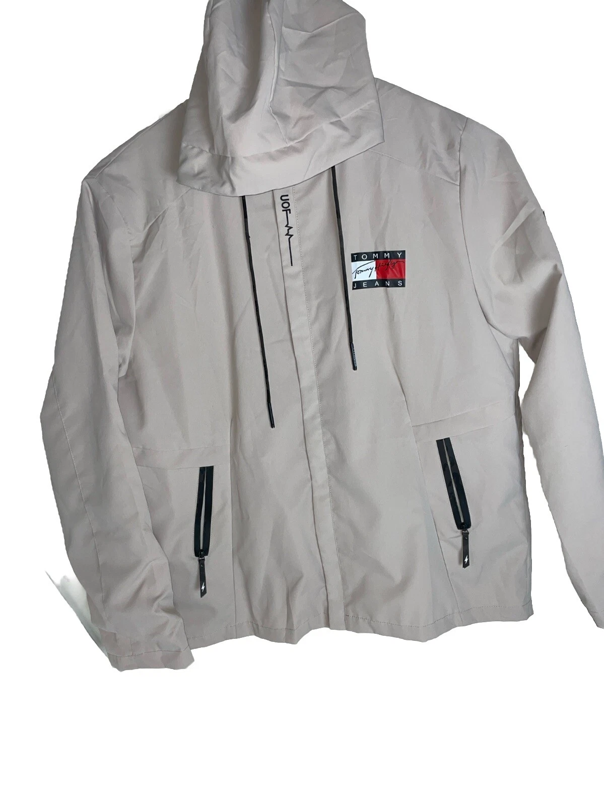 REPLICA******Wind Rain Mens Hooded Full Zip Windbreaker Jacket Sz Large