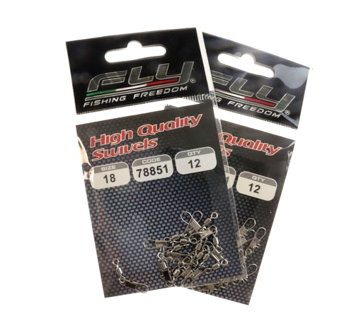 FLY 2 bustine di Moschettoni con GIRELLE da 12 pezzi Art. 78851 - Size 18 AZ978 - 第 1/5 張圖片