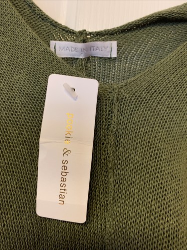 NWT Pookie & Sebastian Women Olive Green Pullover Sweater One Size Italy - Picture 3 of 10