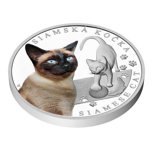 2024 Niue Cat Breeds Siamese Cat Proof 1oz Silver Coin - Picture 5 of 5