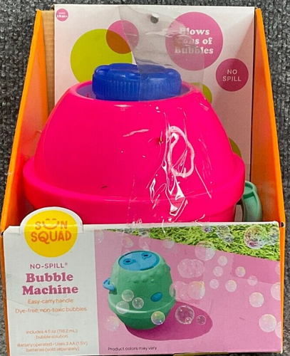 Sun Squad No Spill Bubble Machine (Pink/ Teal Blue) 93539881493 | eBay