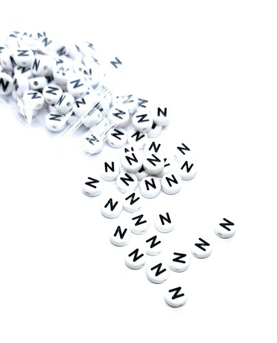 50pcs 7mm white flat round single letters A-Z acrylic alphabets beads DIY Craft - Picture 31 of 55