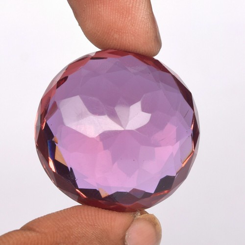 Loose Gemstone Faceted Round Cut 112.30 Ct. Color-Changing Alexandrite 30x30mm - Picture 4 of 5