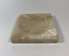Marble Stone Ashtray Trinket Square Ideal On Any Table Boho Beige Vintage