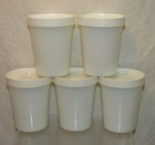 5 Salton Cosmopolitan Yogurt Maker YM-4 Milk Glass Cups Jars w/ Lids Replacement
