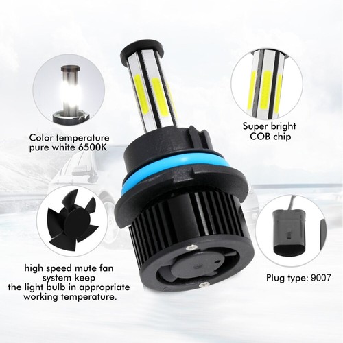6-sides LED Bulbs HB5 9007 Headlight High+Low Beam Super Bright 6500K 1800000LM - Picture 6 of 12