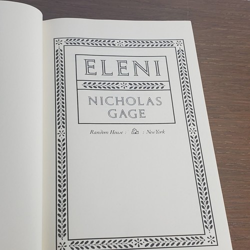Eleni Nicholas Gage 1983 Hardcover Book Novel Nonfiction Biographical WW2 Greece - Foto 4 di 5
