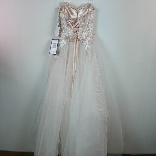 Say Yes To The Prom Junior 5 Ivory Lace Up Back Long Ball Gown NWD DC89 - Picture 4 of 9