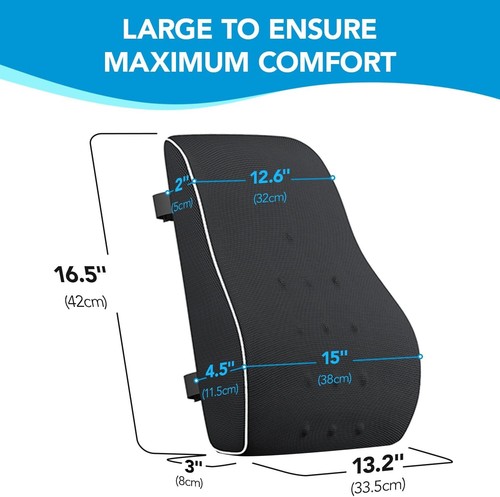 QUTOOL Lumbar Support Pillow for Office Chair Back Support Pillow for Car - Bild 2 von 9