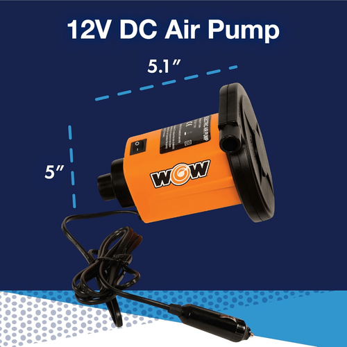 Bomba infladora WOW Watersports 12V DC para inflables y remolcables con cable largo - Imagen 2 de 3