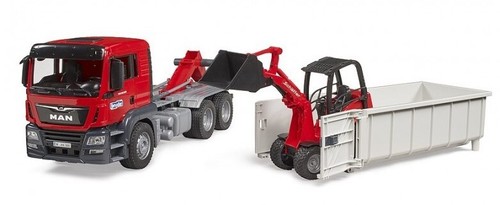 BRUDER - MAN TGS 6x2 con contenedor extraíble y cargador SCHAFFER 2630 - 1/16... - Imagen 2 de 3